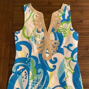 Beautiful like new Lilly Pulitzer Dress with Gold Embellishment